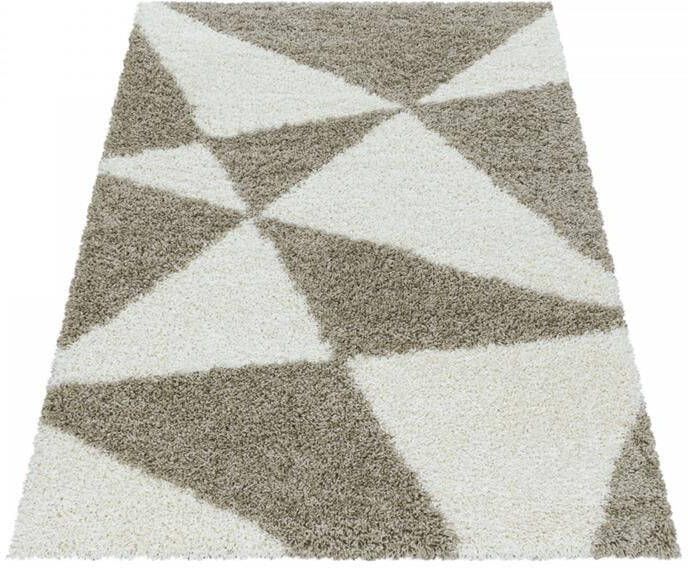 Flycarpets Azure Vloerkleed Beige Crème Geo Motief Hoogpolig 160x230 cm - Foto 2