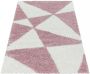 FlyCarpets Azure Hoogpolig Roze Vloerkleed Geo 140x200 cm - Thumbnail 1