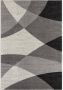 Flycarpets Belos Vloerkleed Modern Grijs Zwart Wit Laagpolig Tapijt 140x200 cm - Thumbnail 1