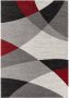 Flycarpets Belos Vloerkleed Modern Rood Grijs Crème Laagpolig Tapijt 120x160 cm - Thumbnail 1