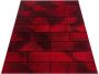 FlyCarpets Fano Modern Rood Zwart Vloerkleed Geblokt 200 X 290 CM - Thumbnail 1