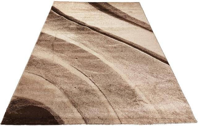 Flycarpets Lima Vloerkleed 160x230 cm Bruin Beige Polypropyleen Voor binnen Designer Rechthoek Modern Woonkamer Laagpolig