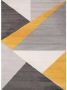 Flycarpets Sarande Modern Grijs Geel Vloerkleed Geo Laagpolig Tapijt Voor binnen 120x170 cm - Thumbnail 1