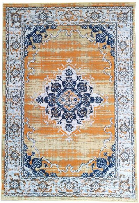 Flycarpets Sarande Vloerkleed Vintage Oranje Blauw Laagpolig 160x230 cm - Foto 2