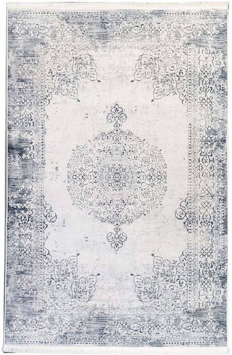 Flycarpets Hana Wasbaar Vintage Vloerkleed Grijs Laagpolig Tapijt Woonkamer 160x230 cm
