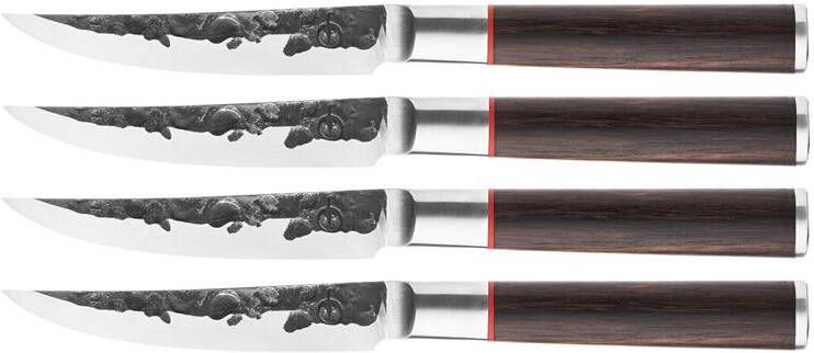 Forged Sebra Steakmessen 4-delig Sebrahout In Houten Giftbox