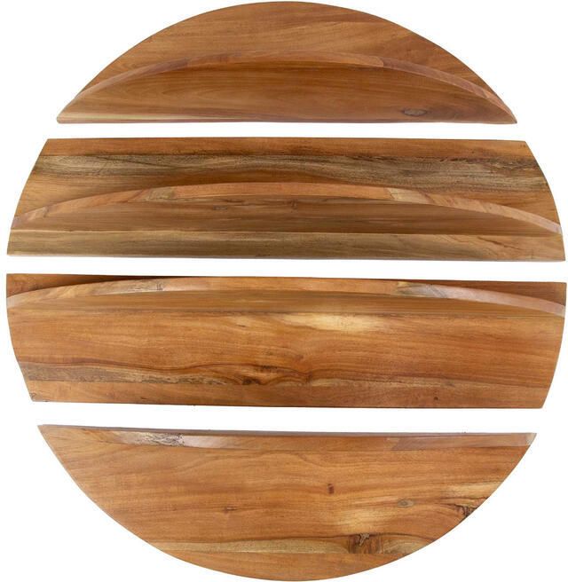 Fraaai Aarav wandschap set van 4 rond massief naturel