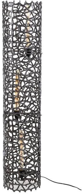 Fraaai Boyd vloerlamp Ø25 cm weaver cylinder XL zwart nikkel