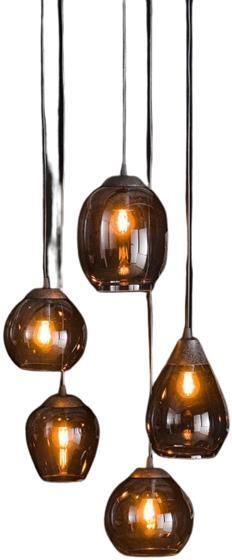 Fraaai Elouise hanglamp 5L getrapt mix chrome glas