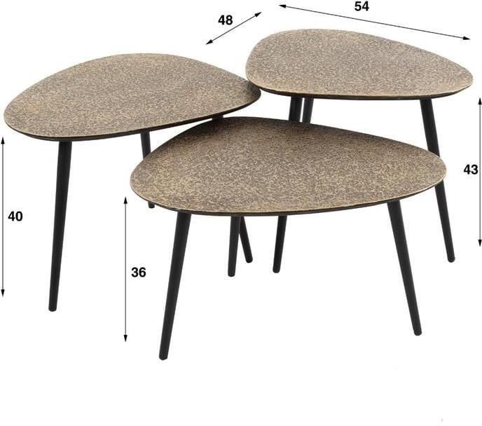 Fraaai Lazio salontafel driehoekig brons | set van 3 - Foto 2