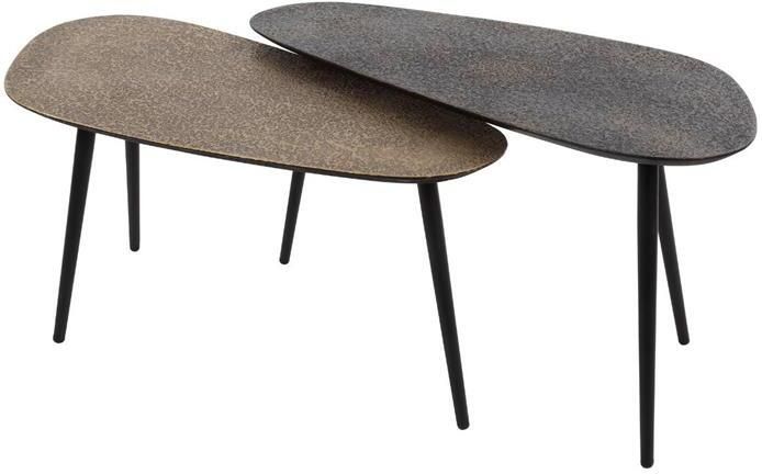 Fraaai Lazio salontafel ovaal grijs|goud | set van 2 - Foto 2