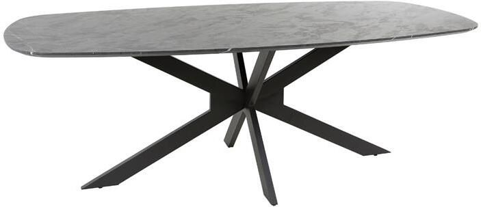 Fraaai Marco eettafel 215 cm deens ovaal zwart marmer look