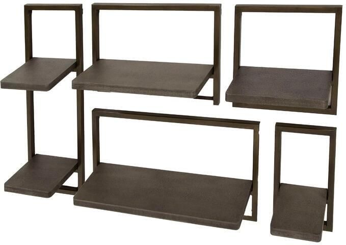 Fraaai Nowi wandschap set van 5 brons antiek