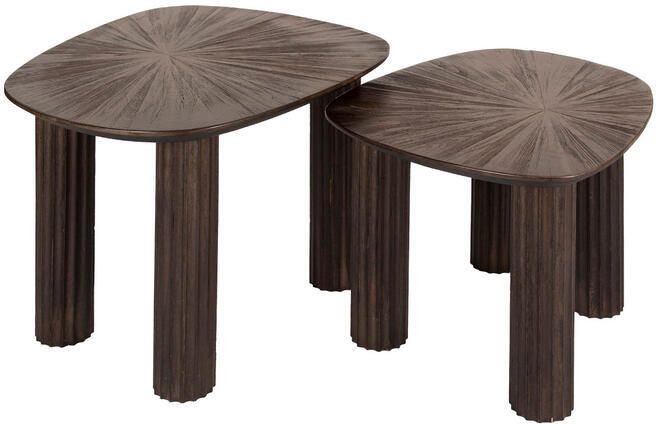 Fraaai Otto salontafel set van 2 driehoekig Maya teak bruin - Foto 2