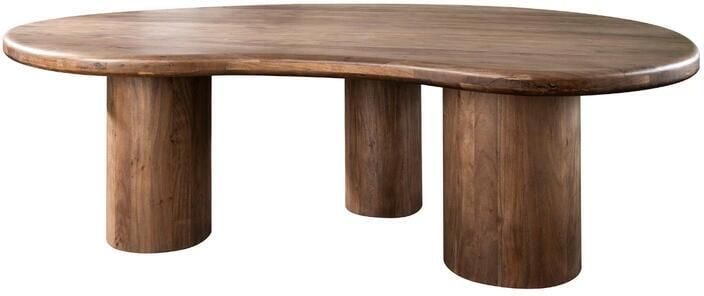Fraaai Rahul eettafel sculpture massief acacia drift bruin