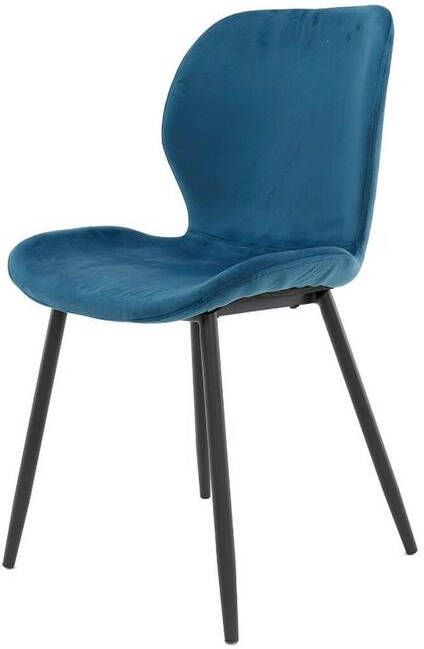 Fraaai Verona eetkamerstoel velvet blauw (Set van 4) - Foto 2
