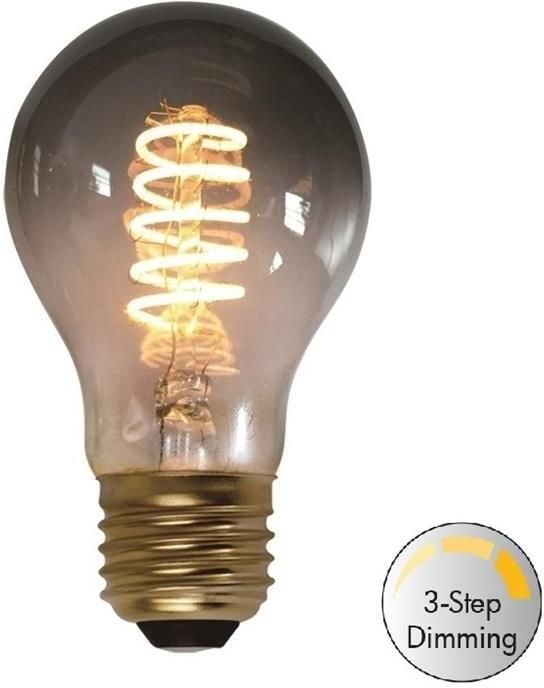 Freelight E27 7Watt Led Smoke 60mm incl. Stappen Dimmer