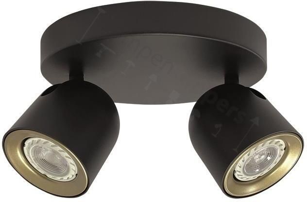 Freelight Spot Solare Zwart Goud GU10 2 Lichts