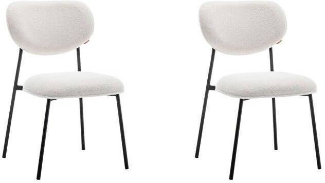 Furnihaus Eetkamerstoel Amalia Teddy Creme Set van 2 - Foto 2