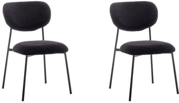 Furnihaus Teddy Eetkamerstoel Amalia Teddy Zwart Set van 2 - Foto 2
