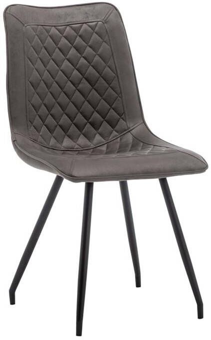 Furnihaus Eetkamerstoelen Set van 4 Kick Antraciet Metaalpoot Microvezel - Foto 2
