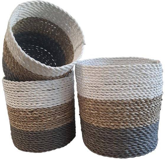 FURNILUX Natuurlijke plantenbakken Collection(3 Stuks)