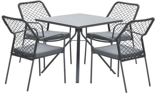Garden Impressions 4-persoons tuinset 4 Dido stoelen zwart Rimini tafel