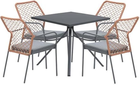 Garden Impressions 5-delige tuinset Dido tuinstoelen koper Rimini tafel