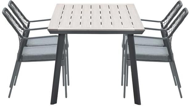 Garden Impressions 5-delige tuinset Dido tuinstoelen zwart Vigo tafel