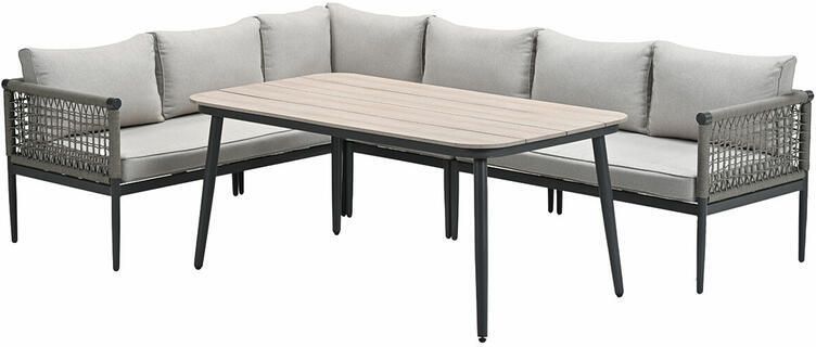 Garden Impressions Burela lounge dining set 5-delig links taupe