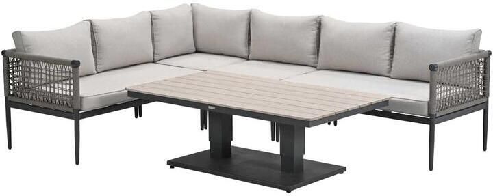 Garden Impressions Burela lounge dining set 5-delig links taupe