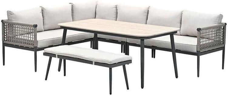 Garden Impressions Burela lounge dining set 6-delig links taupe