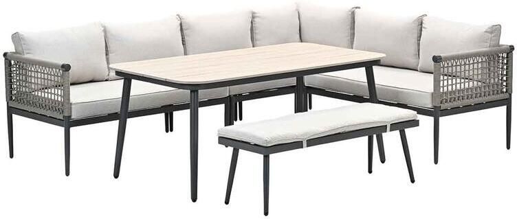 Garden Impressions Burela lounge dining set 6-delig rechts taupe