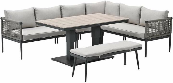 Garden Impressions Burela lounge dining set 6-delig rechts taupe