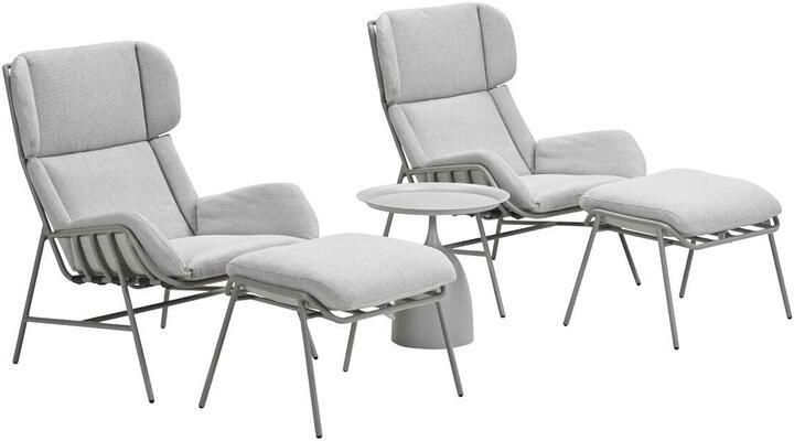 Garden Impressions Fresno loungestoelen taupe Mati bijzettafel