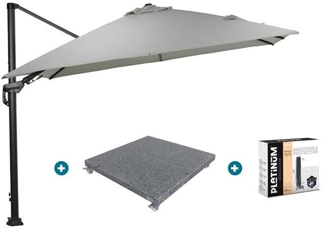 Garden Impressions GI Hawaii zweefparasol Deluxe 300 x 300 cm. Zand met voet en hoes