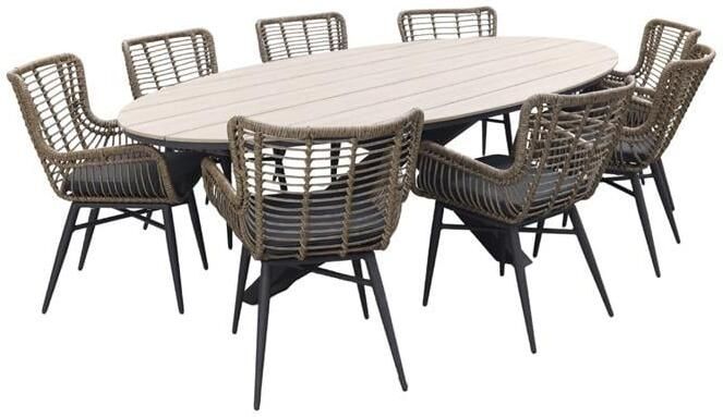 Garden Impressions Jasmine Natural|Edison 280x140 cm. ovale tuinset