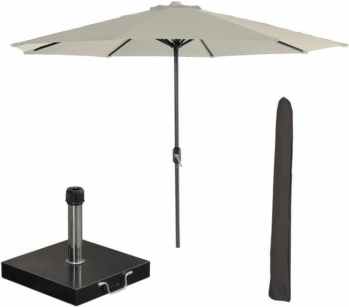 Garden Impressions Lotus parasol Ø300cm ecru Cosmo voet en hoes