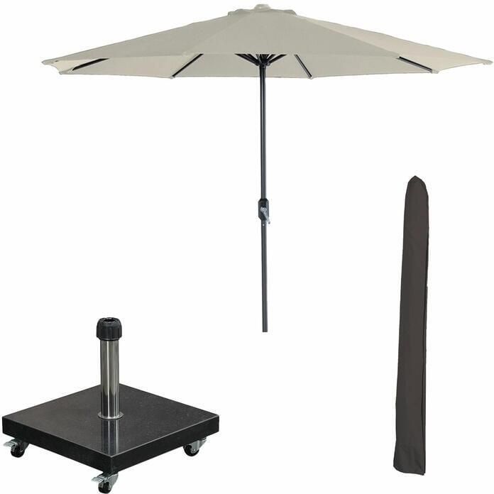 Garden Impressions Lotus parasol Ø300cm ecru Eureka voet en hoes