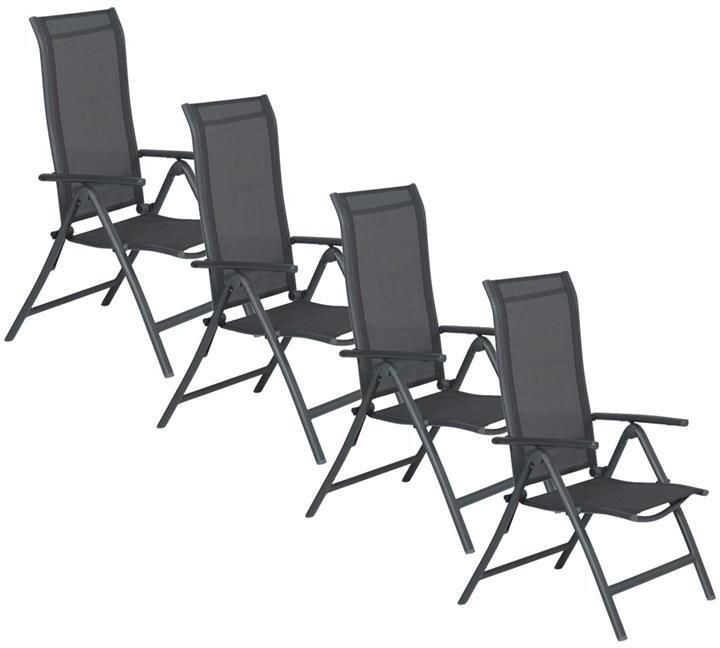 Garden Impressions Santos tuinstoel donker grijs 4 stuks