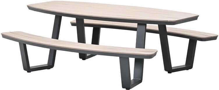 Garden Impressions Sarria picknick set ovaal 220 x 193 donker grijs