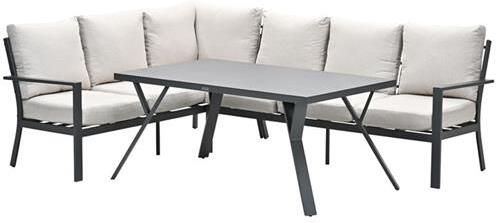 Garden Impressions Sergio lounge-diningset 3-delig links carbon black desert sand
