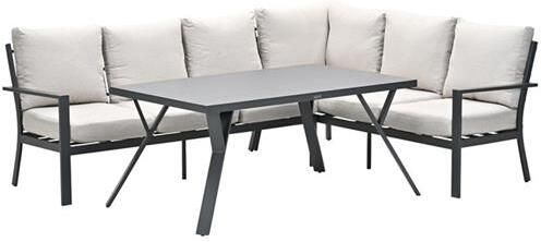 Garden Impressions Sergio lounge-diningset 3-delig rechts -carbon black-desert sand