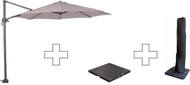 Garden Impressions Zweefparasol Hawaii S met voet en hoes Zand 300 cm