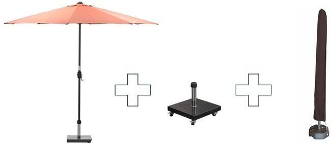 Garden Impressions Zweefparasol Lotus met voet en hoes 300 cm Koperkleurig doek