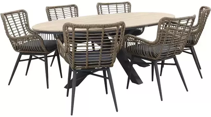 Garden Impressions Jasmine Natural|Edison 220x115 cm. ovale tuinset