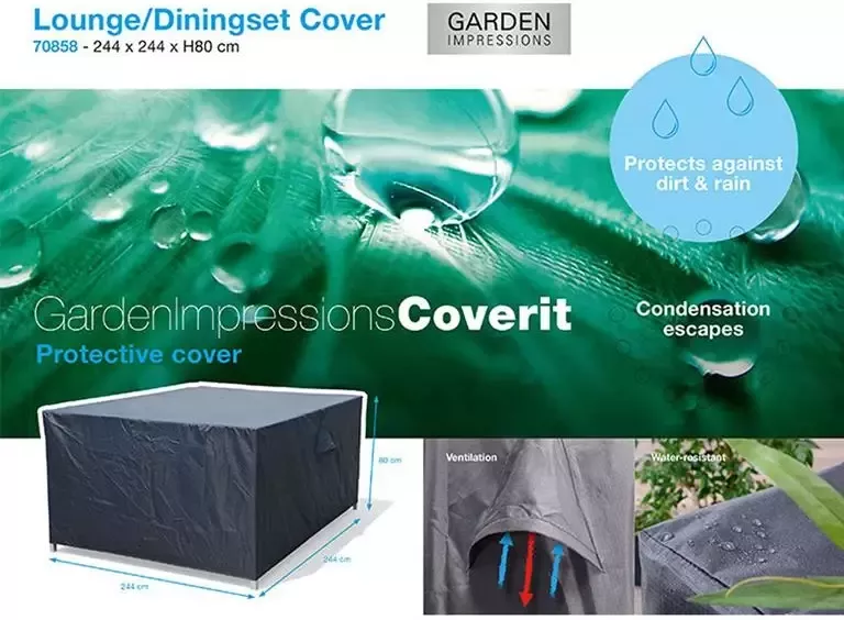 Garden Impressions Coverit lounge dining beschermhoes 244x244xH80 - Foto 3