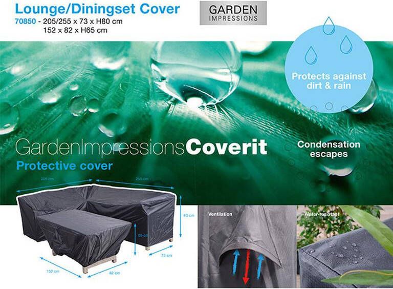 Garden Impressions Lounge dining hoes 205 255x73xH80 en 152x82xH65 cm
