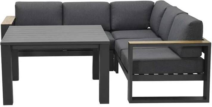 Garden Impressions Plaza lounge dining set donker grijs-teaklook