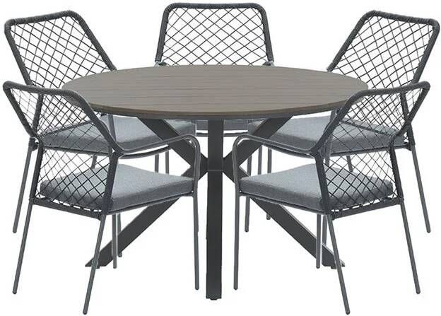 Garden Impressions Ross tuinset 6-delig zwart-grey teak look